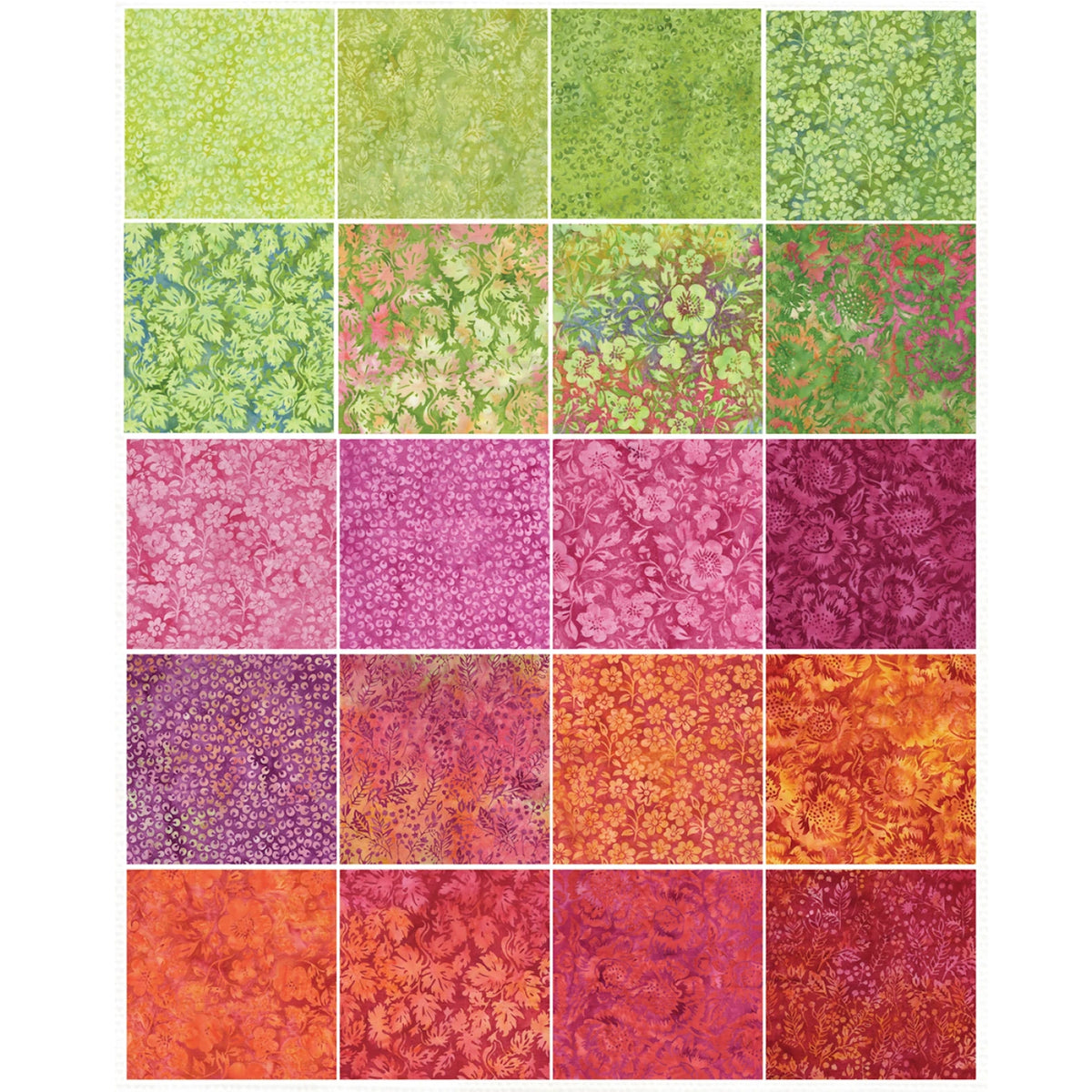Island Batik Posy Twist Charm Pack 42 Pieces 5" x 5"