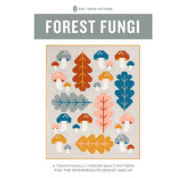 Forest Fungi Mushroom and Leaf Quilt