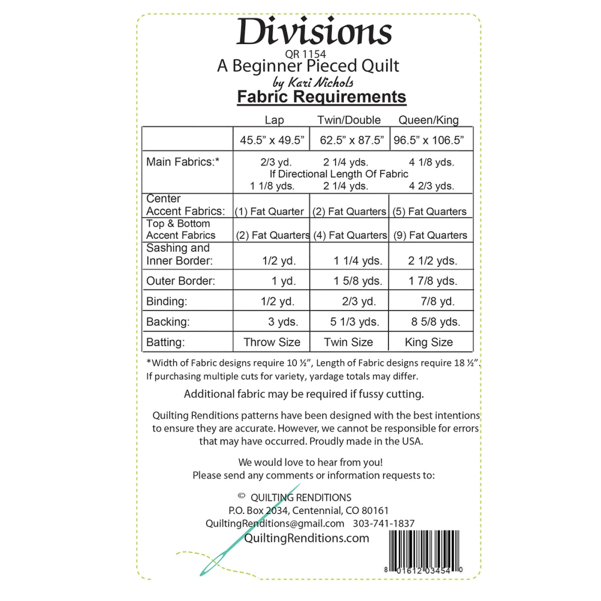 Divisions Quilt Pattern