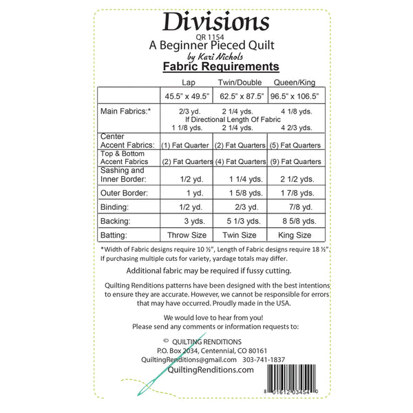 Divisions Quilt Pattern