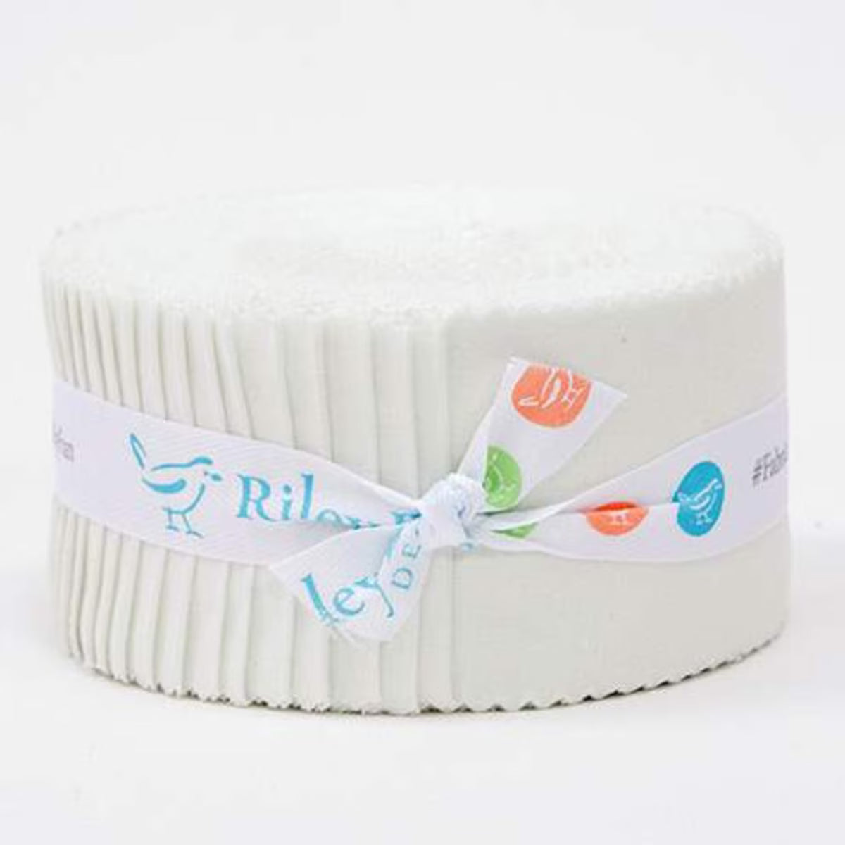 Riley Blake OFF WHITE Confetti Cottons Basics 2-1/2" Rolie Polie