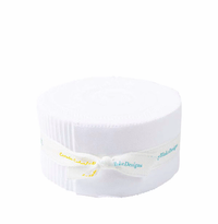 Riley Blake WHITE Confetti Cottons Basics 2-1/2" Rolie Polie