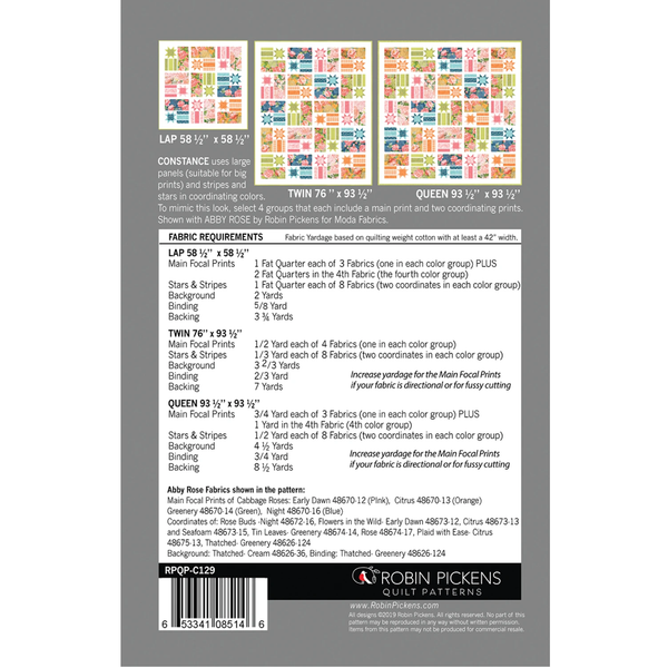 Constance Quilt Pattern