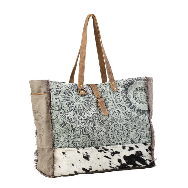 Green Floral Print Weekender Myra Bag