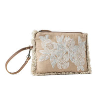 Meadow Lace Embroidered Western Pouch in Ivory Bloom