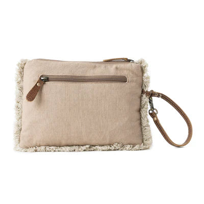 Meadow Lace Embroidered Western Pouch in Ivory Bloom