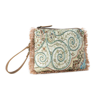 Mystic Meadow Embroidered Western Pouch in Boho Blue