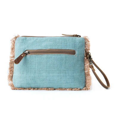 Mystic Meadow Embroidered Western Pouch in Boho Blue
