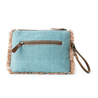Mystic Meadow Embroidered Western Pouch in Boho Blue