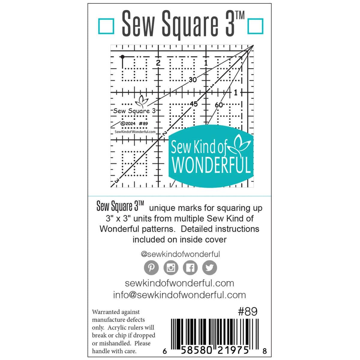 Sew Square 3 Ruler Template