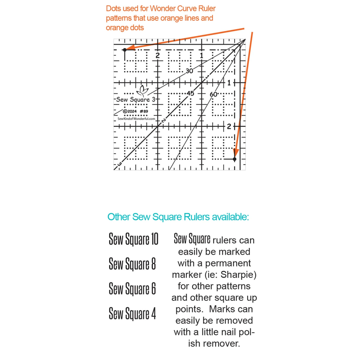 Sew Square 3 Ruler Template