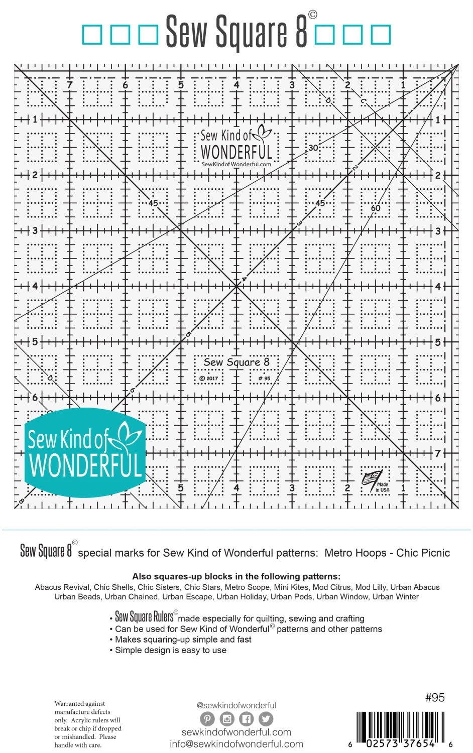 Sew Square 8 Ruler Template