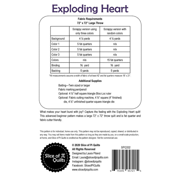 Exploding Heart Quilt Pattern