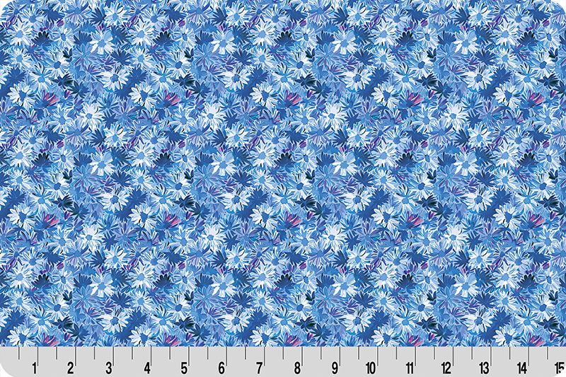 Wanderlust Daisies Quilting Cuddle® Blue - Sold by the 1/2 Yard