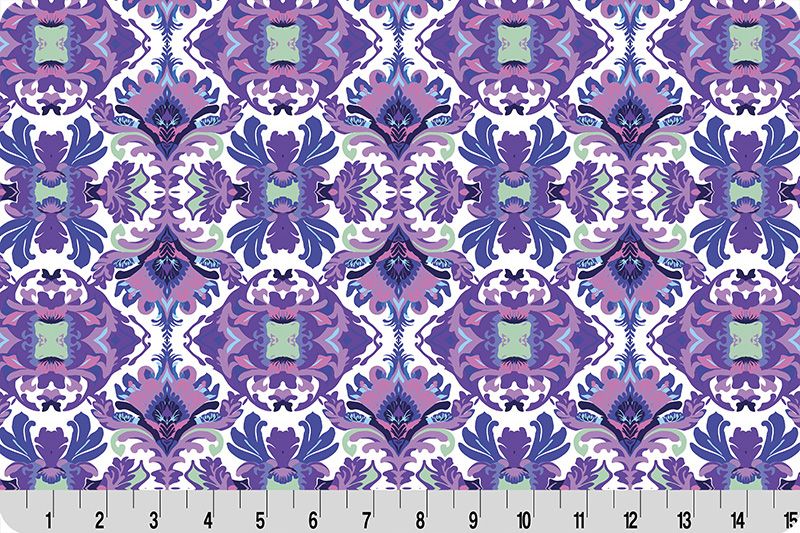 Wanderlust Damask Quilting Cuddle® Blue - Sold by the 1/2 Yard