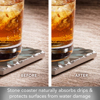 Starburst Single Absorbent Stone Tumbled Tile Coaster