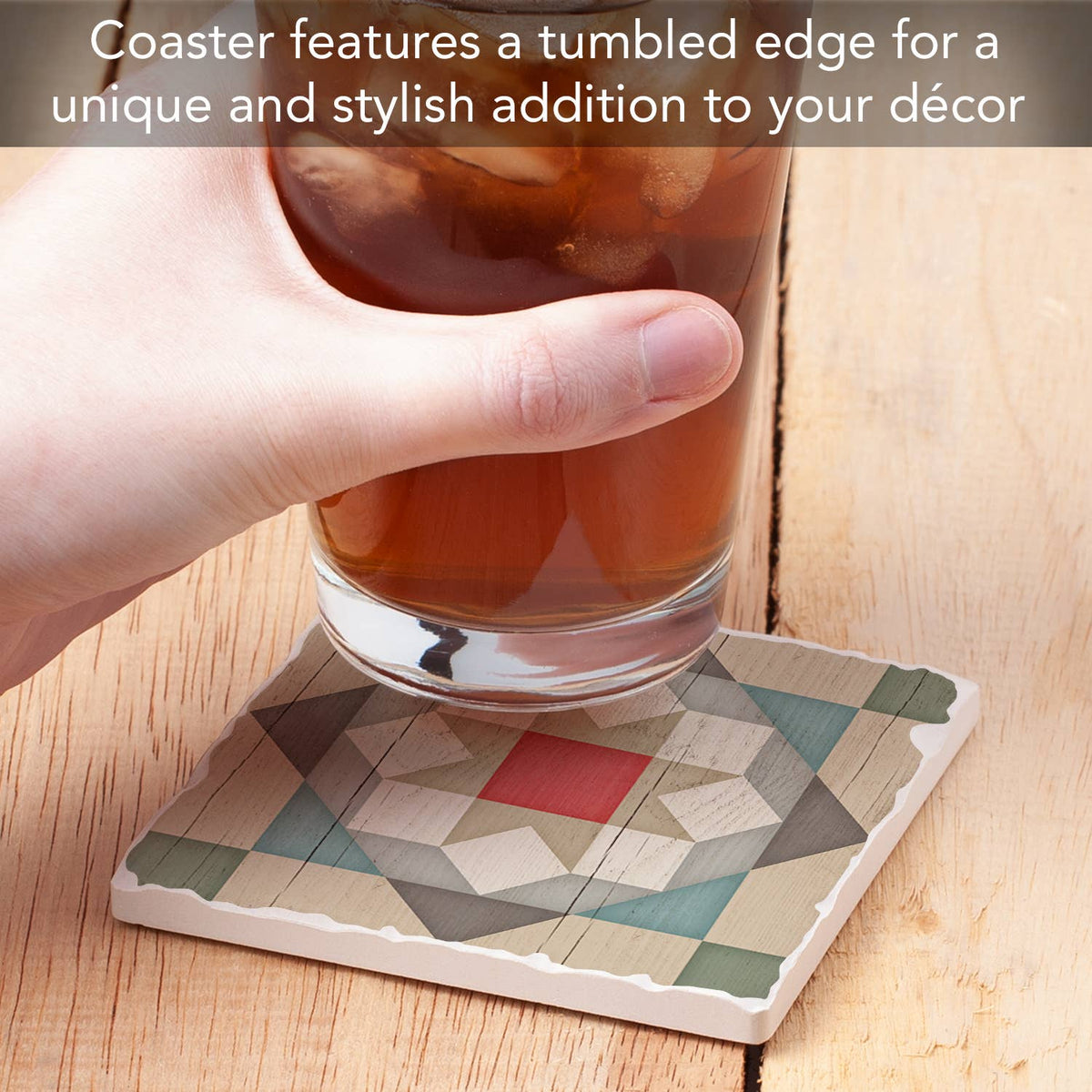 Barn Star Single Absorbent Stone Tumbled Tile Coaster
