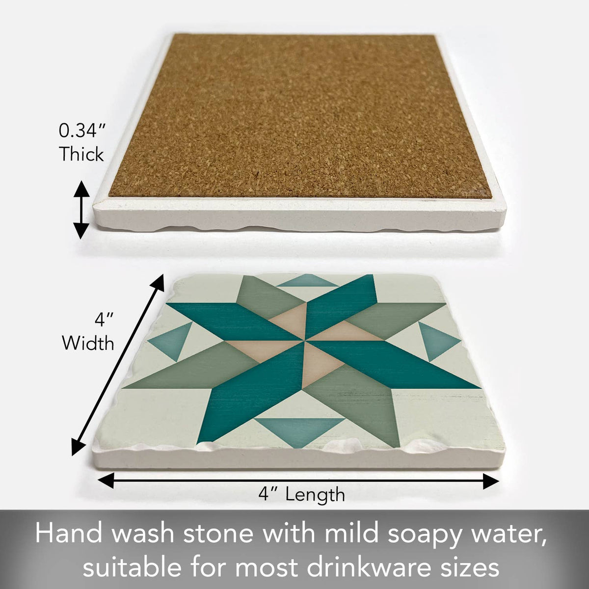 Spinning Pinwheel Single Absorbent Tumbled Tile Coaster