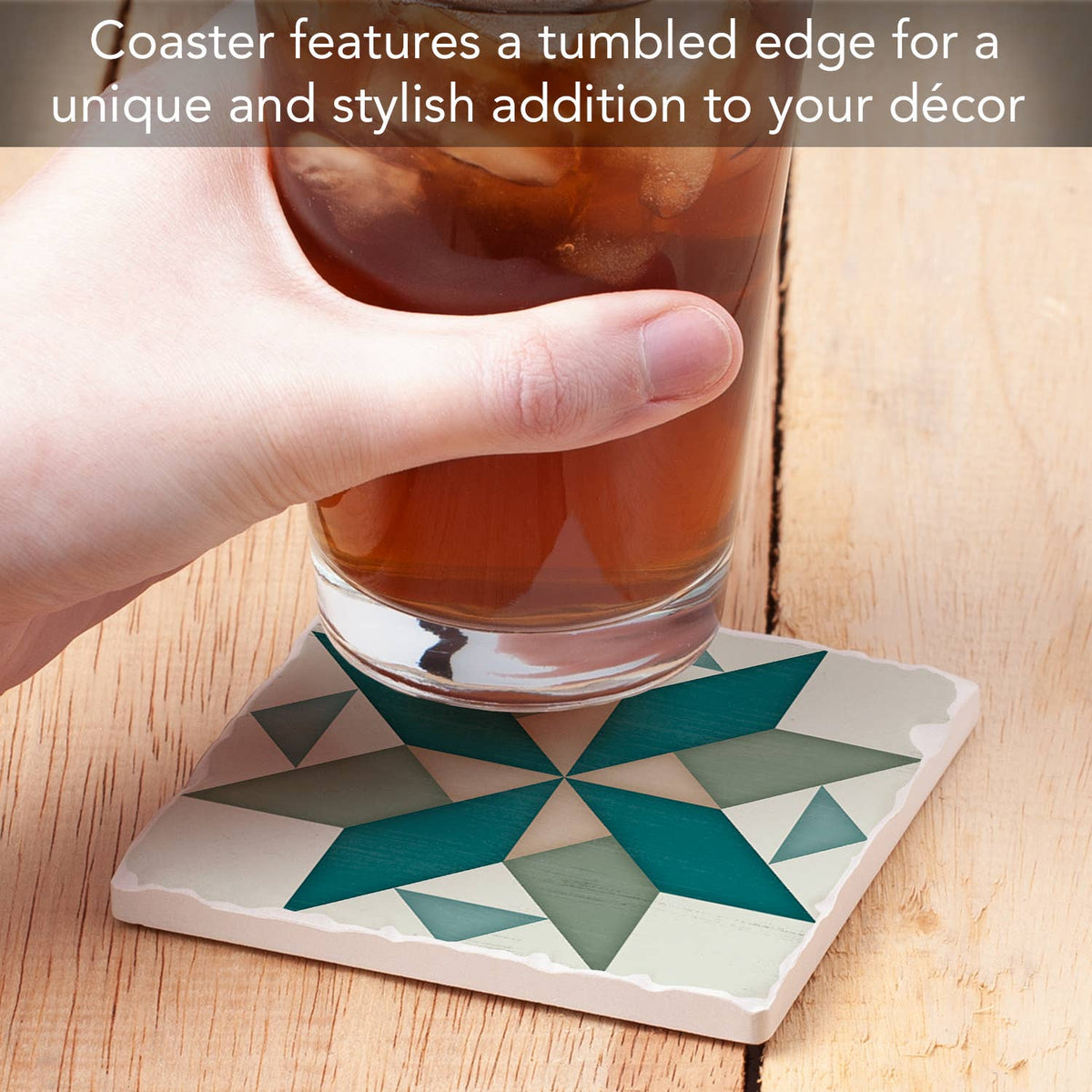 Spinning Pinwheel Single Absorbent Tumbled Tile Coaster