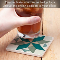 Spinning Pinwheel Single Absorbent Tumbled Tile Coaster