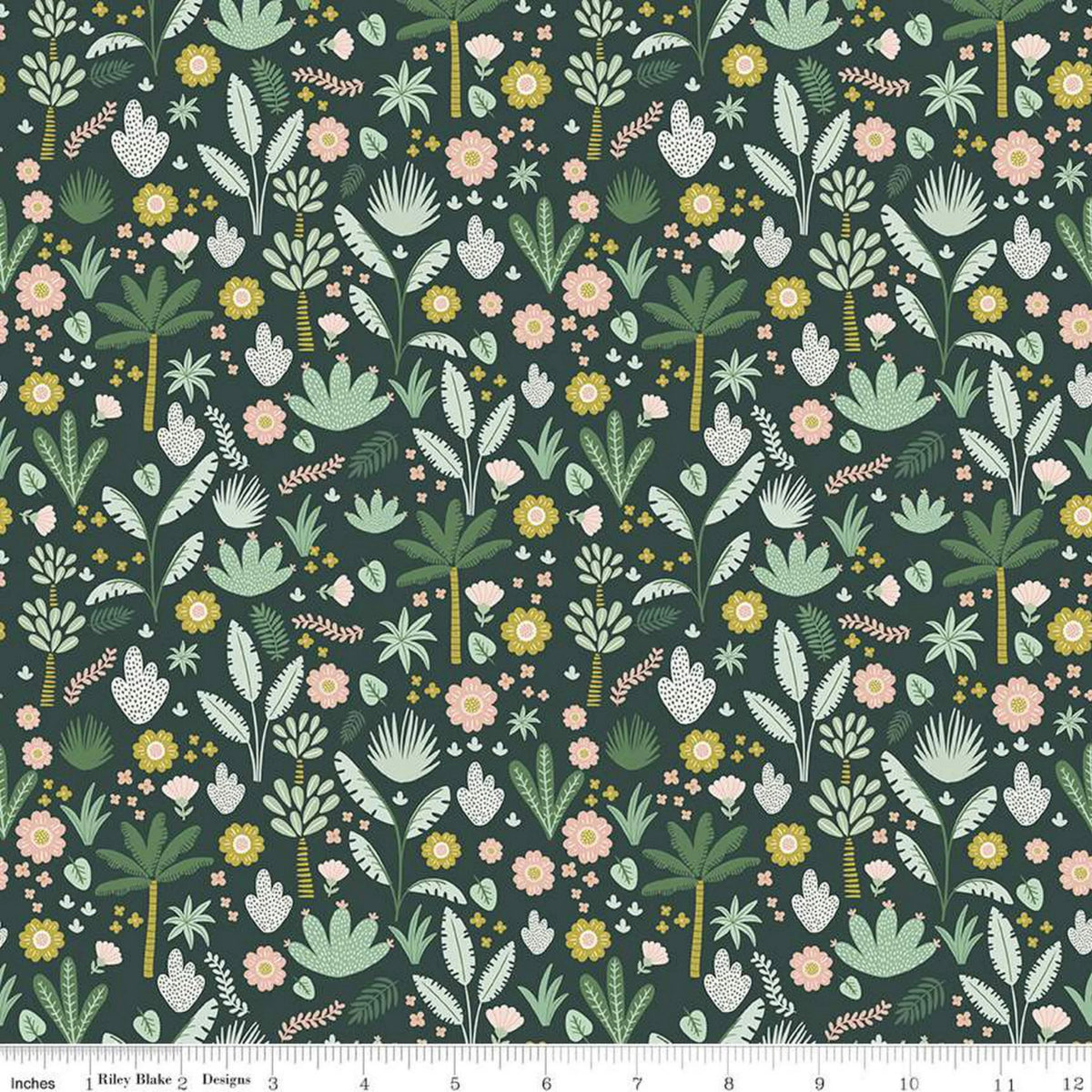 Hibiscus Foliage Hunter Quilting Fabric by Riley Blake - Sold by the 1/2 Yard