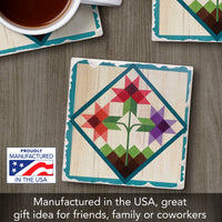 Tulip Trio Single Absorbent Stone Tumbled Tile Coaster