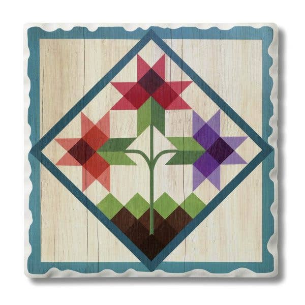 Tulip Trio Single Absorbent Stone Tumbled Tile Coaster