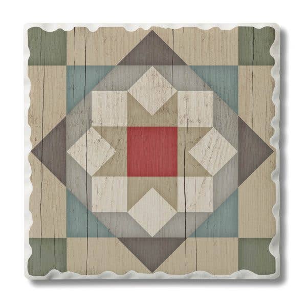 Barn Star Single Absorbent Stone Tumbled Tile Coaster