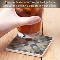 Starburst Single Absorbent Stone Tumbled Tile Coaster