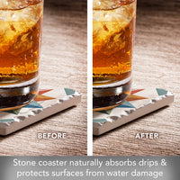 Hex Star Single Absorbent Stone Tumbled Tile Coaster