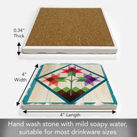 Tulip Trio Single Absorbent Stone Tumbled Tile Coaster