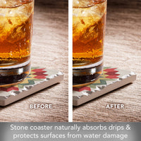 Carpenters Star Single Absorbent Stone Tumbled Tile Coaster