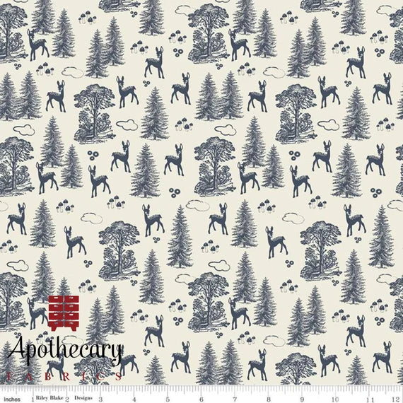 Woodland Spring My Deer Cream Quilting Fabric by Riley Blake - Sold by the 1/2 Yard