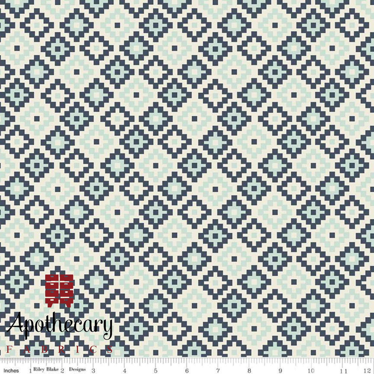 Woodland Spring God's Eye Navy Fabric by Riley Blake - Sold by the 1/2 Yard