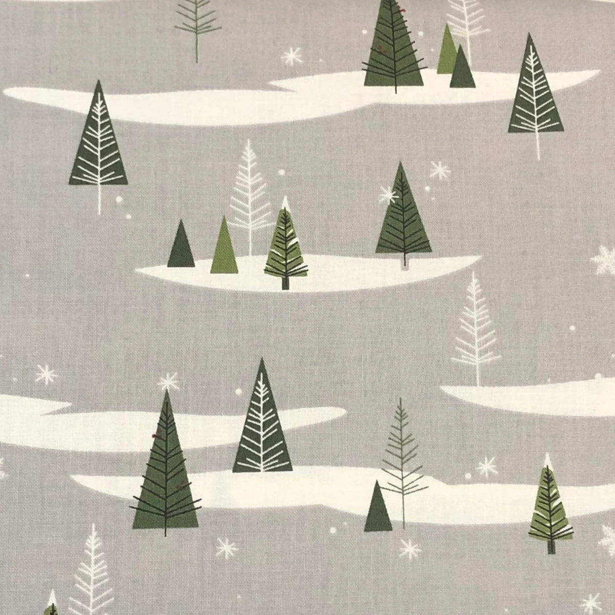 Winterberry Tossed Forest Gray Riley Blake Quilting Fabric - Sold by the 1/2 Yard