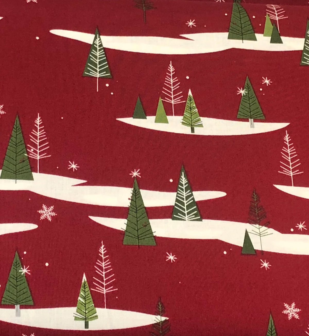 Winterberry Tossed Forest Red Riley Blake Quilting Fabric - Sold by the 1/2 Yard