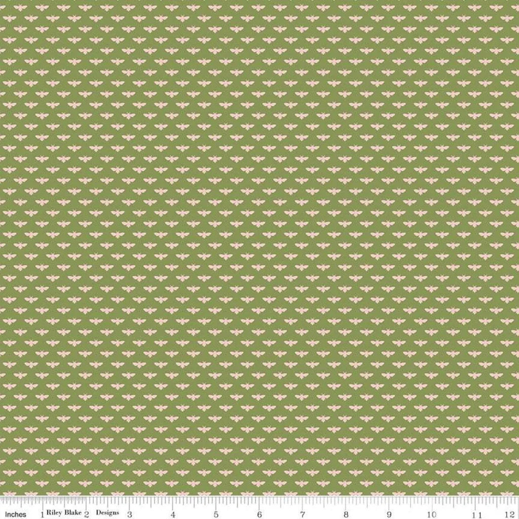 Riley Blake Tea With Bea Bumble Green - Sold by the 1/2 Yard