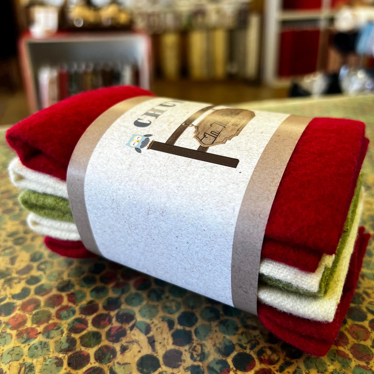 Candy Cane Wool Chunks