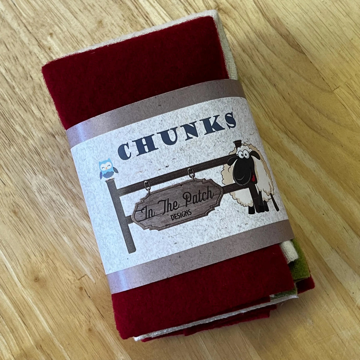 Candy Cane Wool Chunks