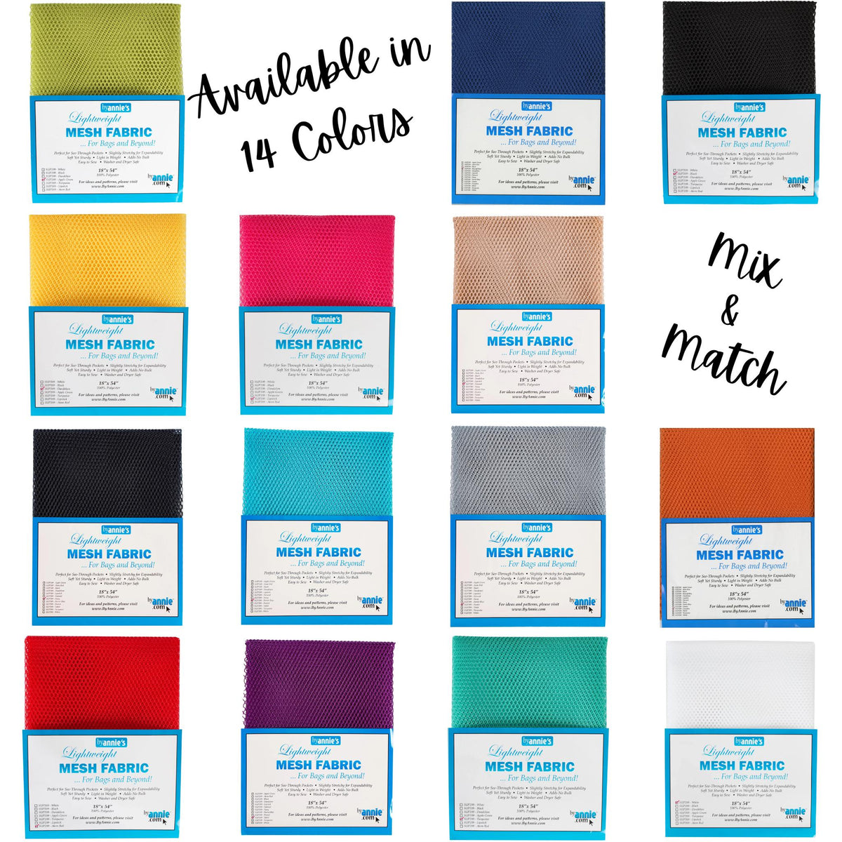 Mesh Fabric byAnnie | Choose from 14 Colors