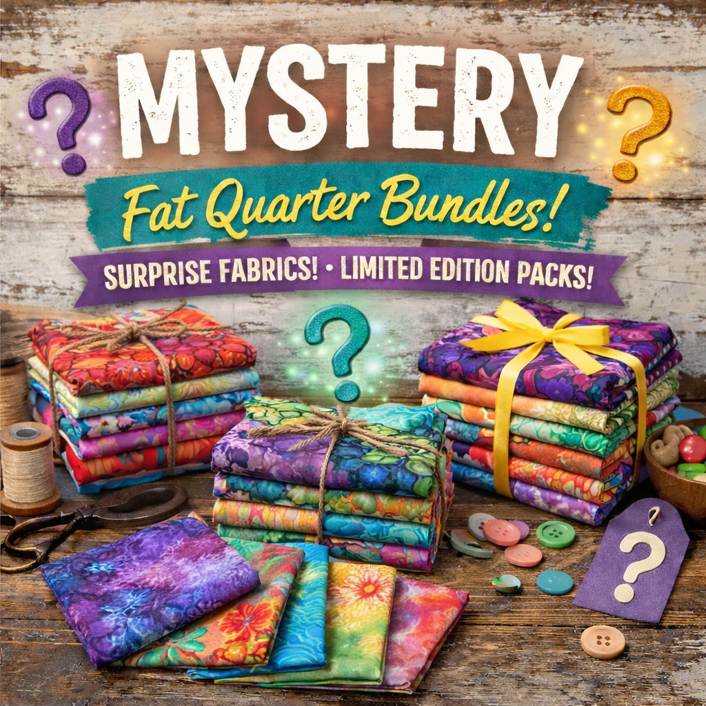 Mystery BATIK Fat Quarter Bundle | 10 Quilting Cotton Fat Quarters | Surprise Fabric Pack